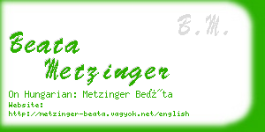 beata metzinger business card